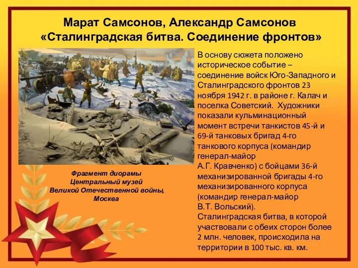 Марат Самсонов, Александр Самсонов «Сталинградская битва. Соединение фронтов» В основу