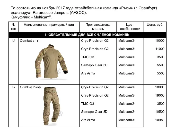 По состоянию на ноябрь 2017 года страйкбольная команда «Рыси» (г.