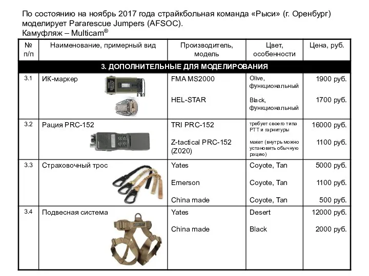 По состоянию на ноябрь 2017 года страйкбольная команда «Рыси» (г.