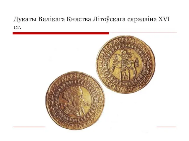 Дукаты Вялікага Княства Літоўскага сярэдзіна XVI ст.