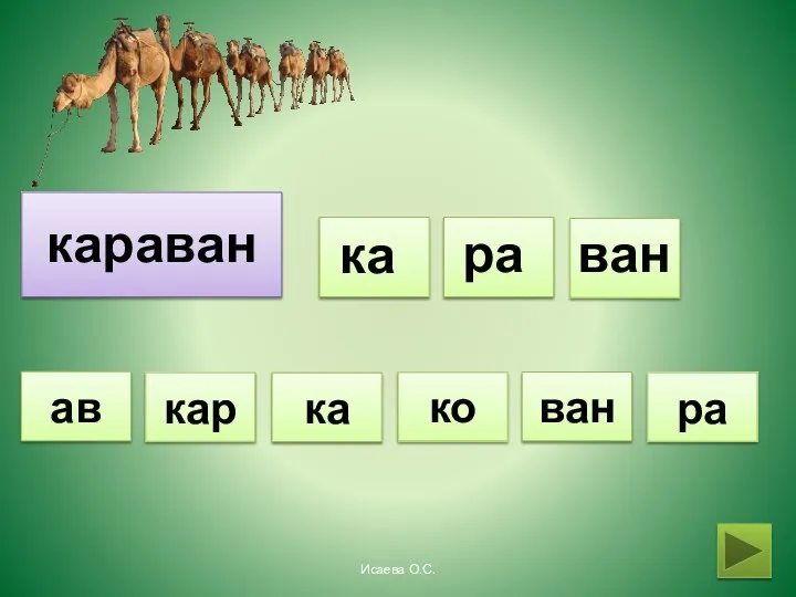 караван ка ра ван ко ра кар ван ка ав Исаева О.С.