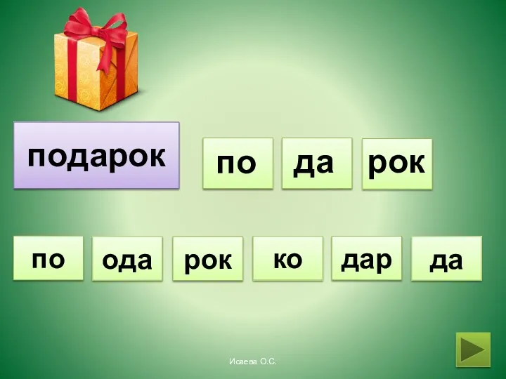 подарок по да рок ко да ода дар рок по Исаева О.С.