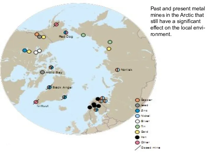 Past and present metal mines in the Arctic that still