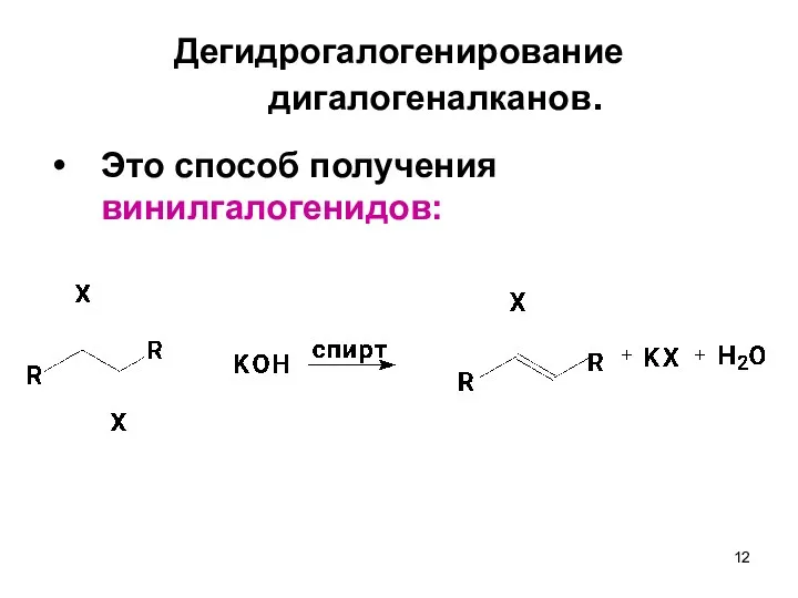 Дегидрогалогенирование дигалогеналканов. Это способ получения винилгалогенидов: