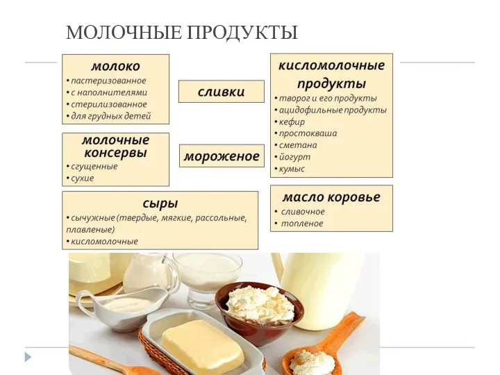 МОЛОЧНЫЕ ПРОДУКТЫ