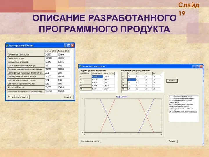 ОПИСАНИЕ РАЗРАБОТАННОГО ПРОГРАММНОГО ПРОДУКТА Слайд 19