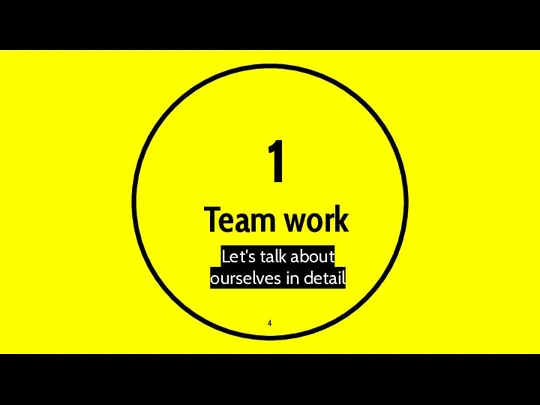 1 Team work Let's talk about ourselves in detail