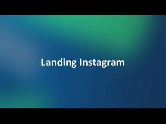 Landing Instagram