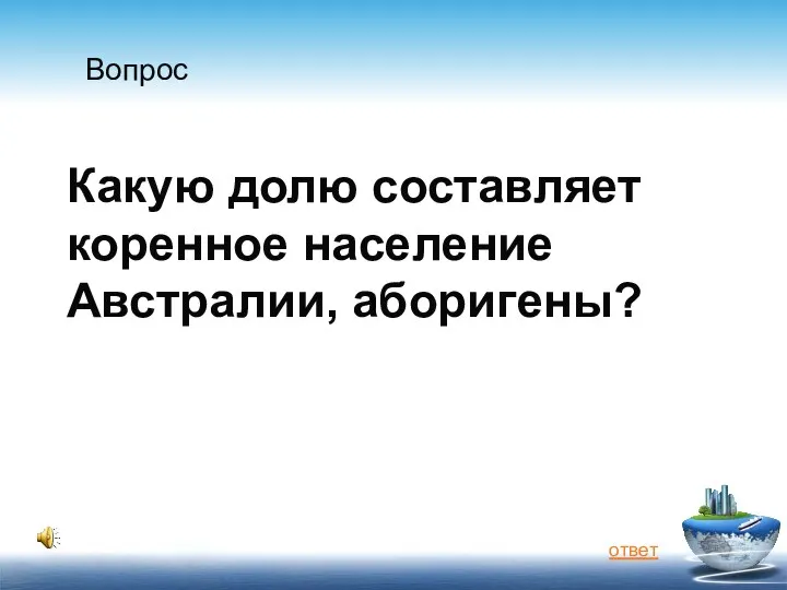 Вопрос Какую долю составляет коренное население Австралии, аборигены? ответ