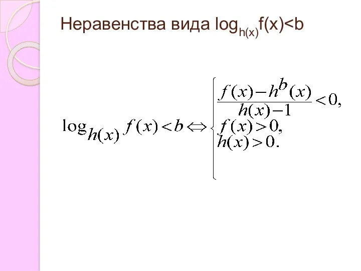 Неравенства вида logh(x)f(x)