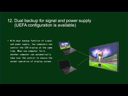 12. Dual backup for signal and power supply (UEFA configuration