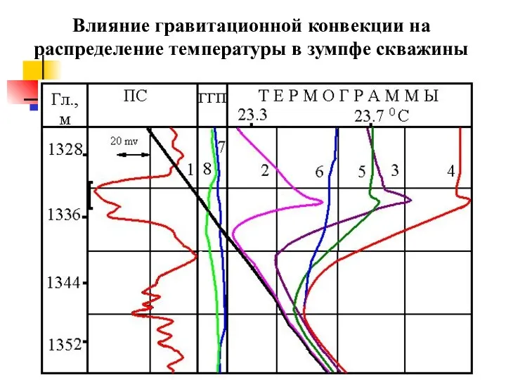 Влияние гравитационной конвекции на распределение температуры в зумпфе скважины