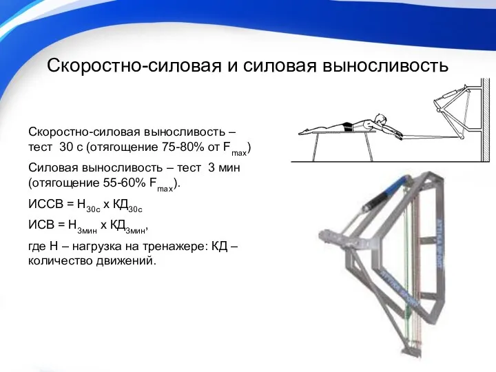 Скоростно-силовая и силовая выносливость Скоростно-силовая выносливость – тест 30 с