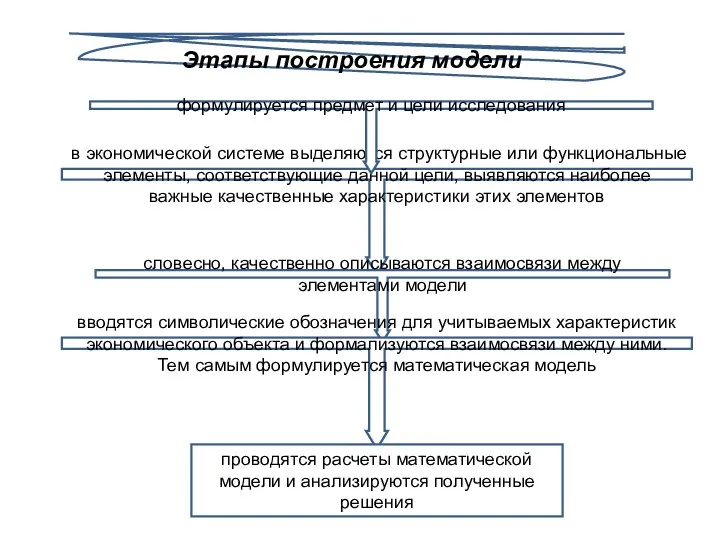 Этапы построения модели в экономической системе выделяются структурные или функциональные