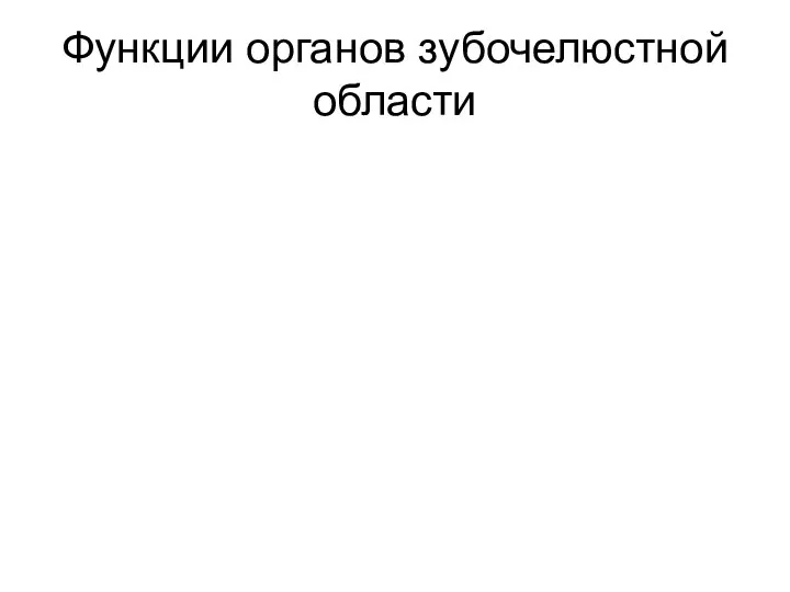 Функции органов зубочелюстной области