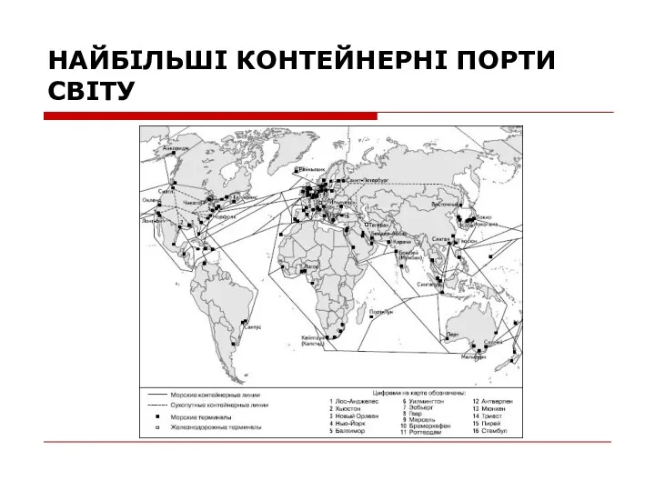 НАЙБІЛЬШІ КОНТЕЙНЕРНІ ПОРТИ СВІТУ