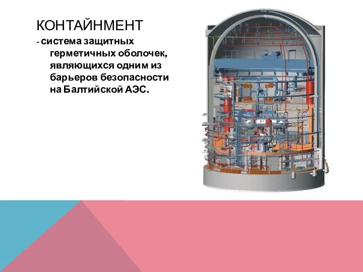 КОНТАЙНМЕНТ - система защитных герметичных оболочек, являющихся одним из барьеров безопасности на Балтийской АЭС.