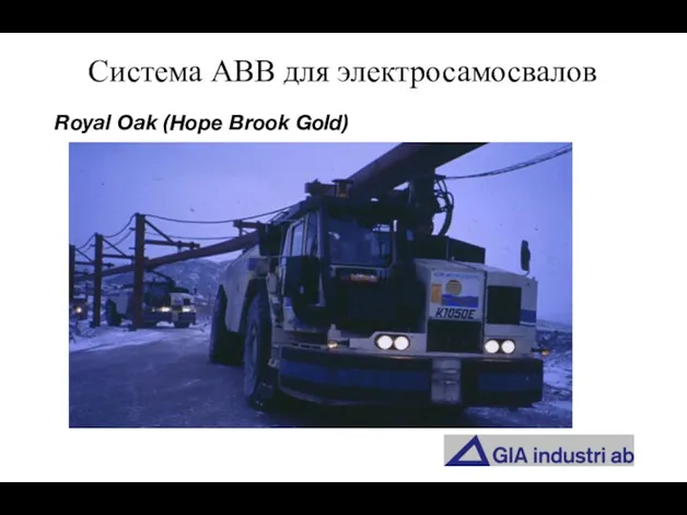 Система АВВ для электросамосвалов Royal Oak (Hope Brook Gold)