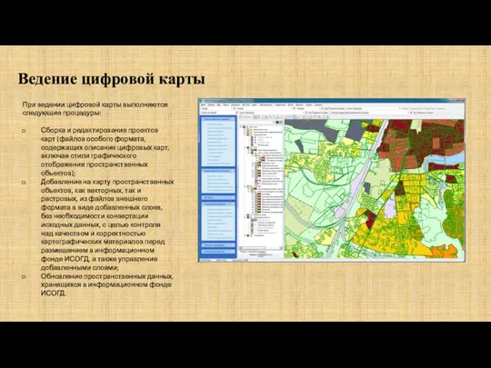 Ведение цифровой карты При ведении цифровой карты выполняются следующие процедуры: