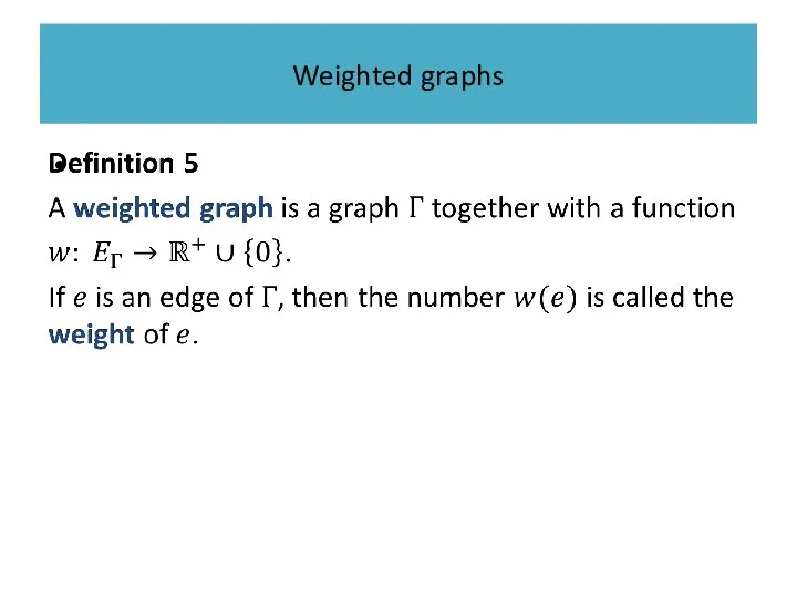 Weighted graphs