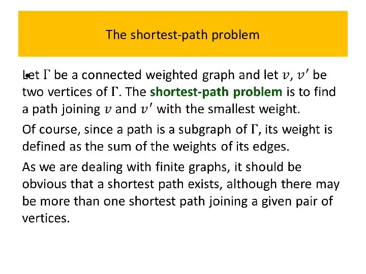 The shortest-path problem