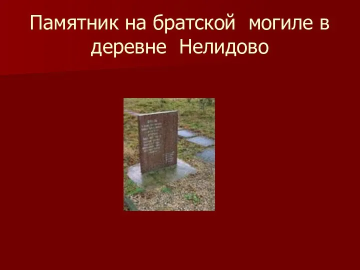 Памятник на братской могиле в деревне Нелидово