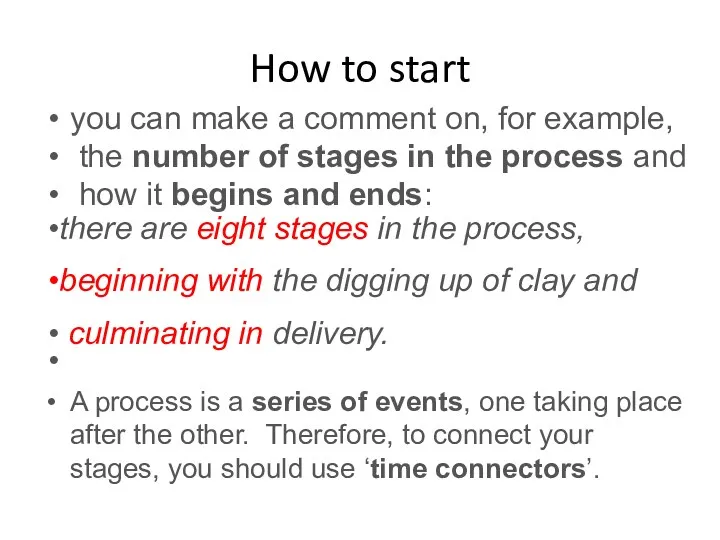 How to start you can make a comment on, for example, the number