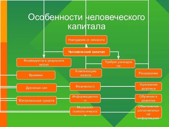 Особенности человеческого капитала