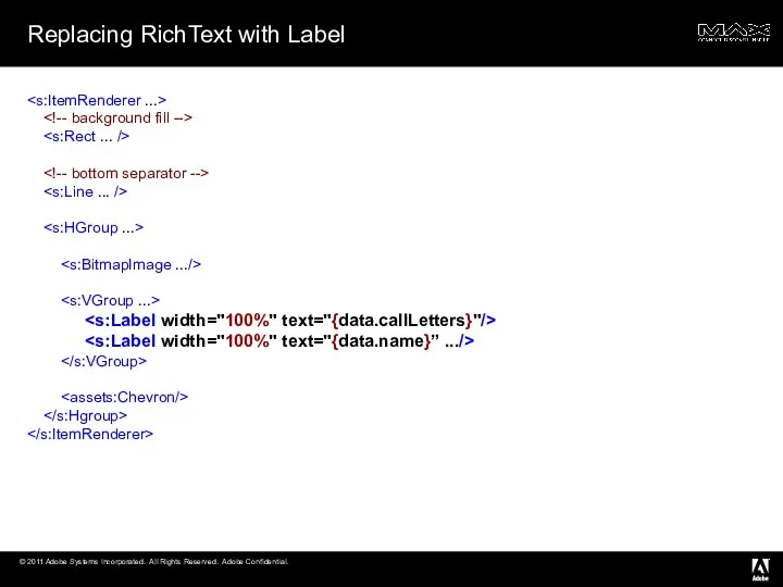 Replacing RichText with Label