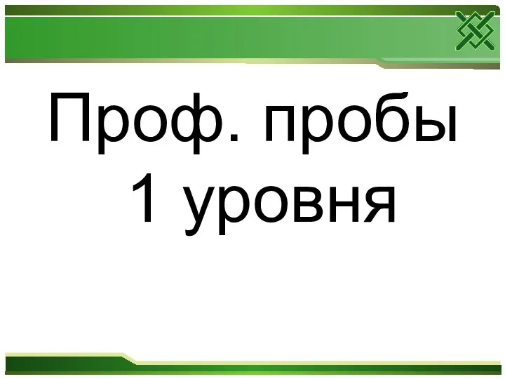 Проф. пробы 1 уровня