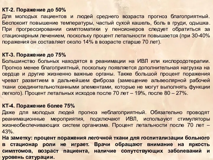 КТ-2. Поражение до 50% Для молодых пациентов и людей среднего