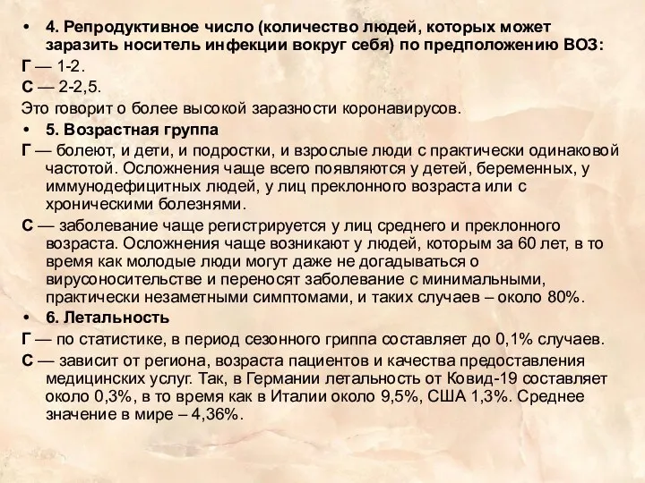 4. Репродуктивное число (количество людей, которых может заразить носитель инфекции