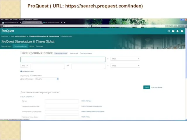ProQuest ( URL: https://search.proquest.com/index)