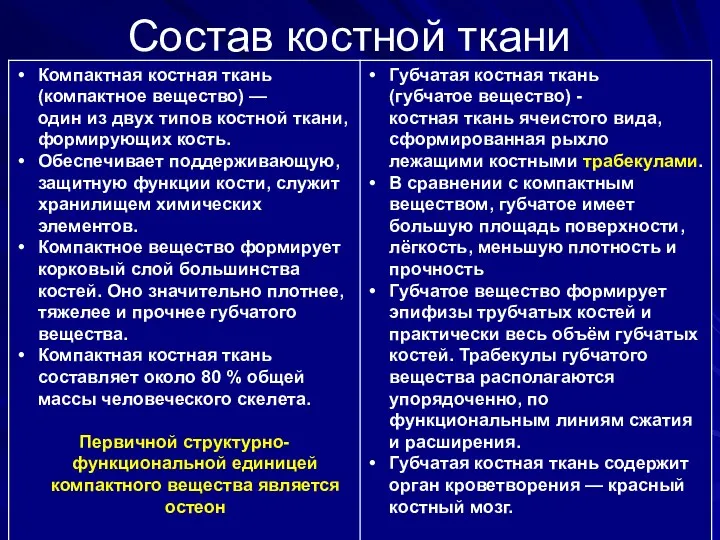 Состав костной ткани