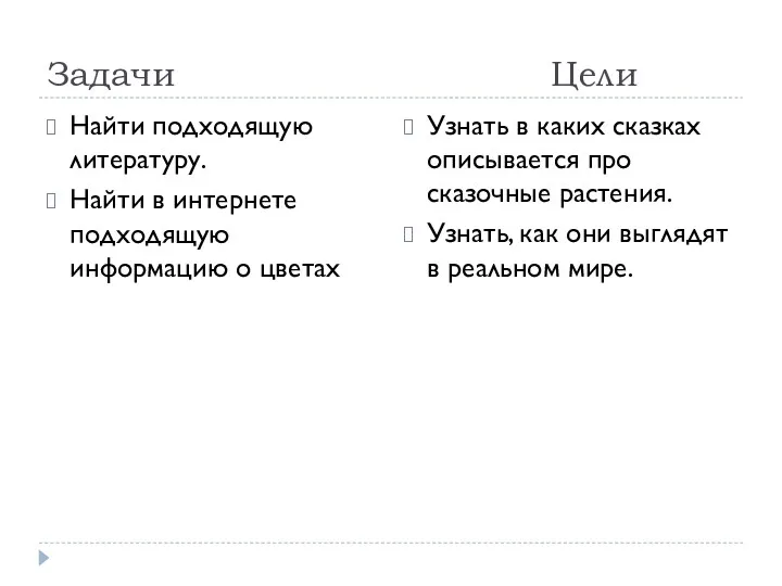 Задачи Цели Найти подходящую литературу. Найти в интернете подходящую информацию