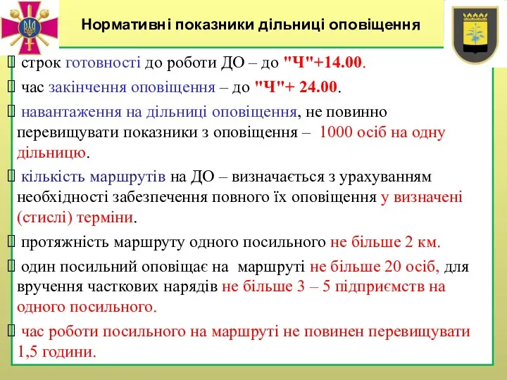 строк готовності до роботи ДО – до "Ч"+14.00. час закінчення