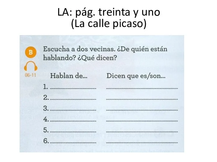 LA: pág. treinta y uno (La calle picaso)