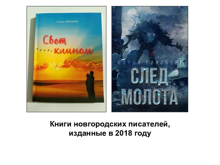 Книги новгородских писателей, изданные в 2018 году