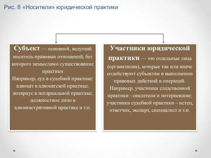 Рис. 8 «Носители» юридической практики