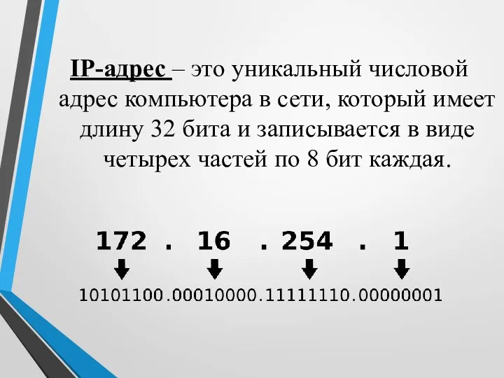 IP-адрес – это уникальный числовой адрес компьютера в сети, который