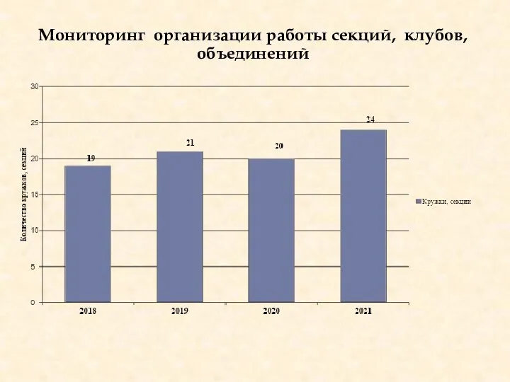 Мониторинг организации работы секций, клубов, объединений