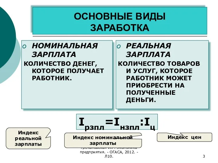 Гречановская И.Г. Экономика предприятия. - ОГАСА, 2012. - Л10. ОСНОВНЫЕ