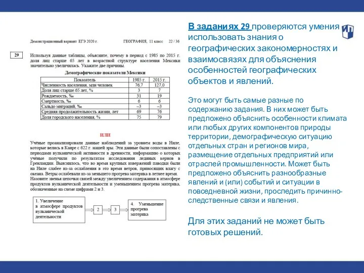 В заданиях 29 проверяются умения использовать знания о географических закономерностях