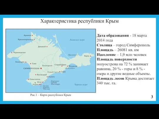 Характеристика республики Крым Рис.1 – Карта республики Крым Дата образования