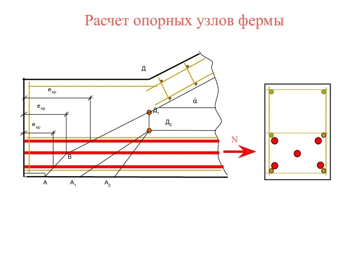 Расчет опорных узлов фермы