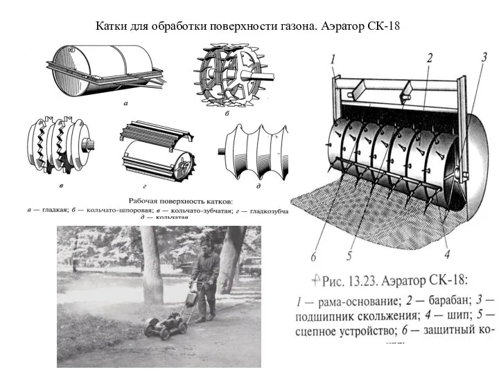 Катки для обработки поверхности газона. Аэратор СК-18