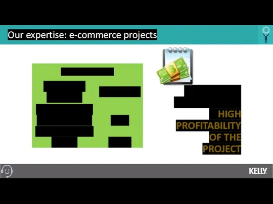 Our expertise: e-commerce projects THE FIGURES DEMONSTRATE A HIGH PROFITABILITY OF THE PROJECT