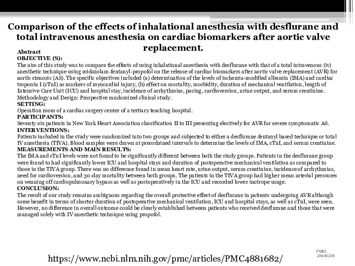 Comparison of the effects of inhalational anesthesia with desflurane and