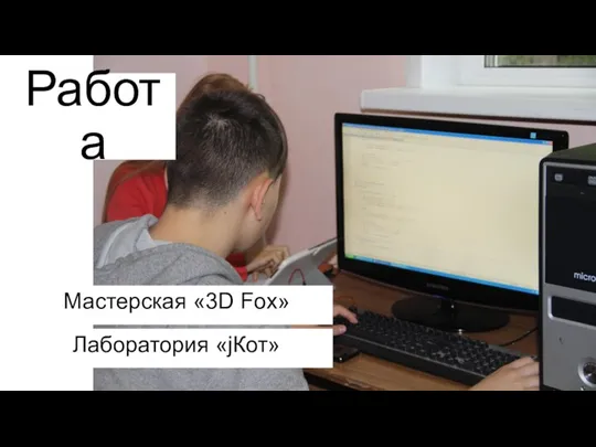 Лаборатория «jКот» Работа Мастерская «3D Fox»