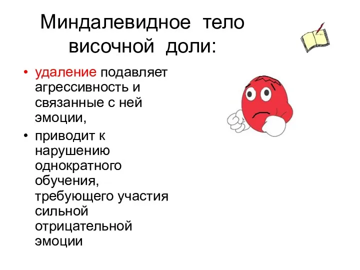 Миндалевидное тело височной доли: удаление подавляет агрессивность и связанные с